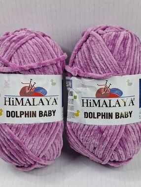 Himalaya Dolphin Baby Pink 80356 Yarn 131 Yards 100% Mikro Polyester Lot Of 2